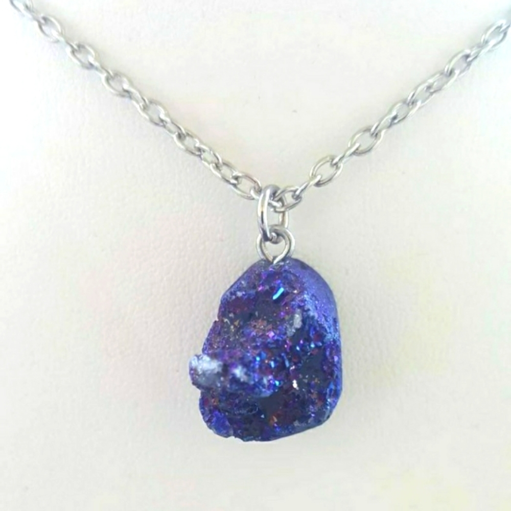 Blue/purple stone handmade necklace